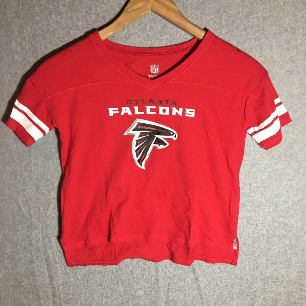 Girls NFL Team Apparel Shirt Atlanta Falcons Football Casual V Neck
